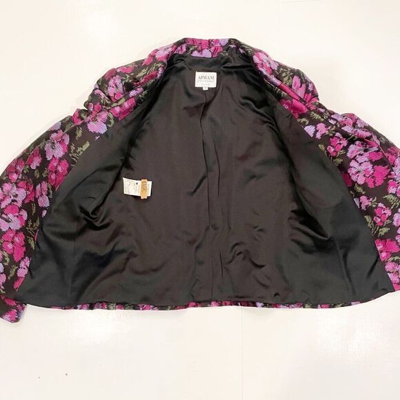 Giorgio Armani Ikat Floral Blazer Purple Size 8 - Picture 5 of 9